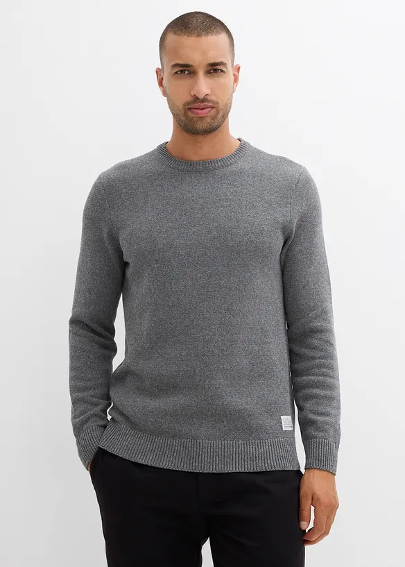 Pull en fine maille, coton recyclé majoritaire, bonprix