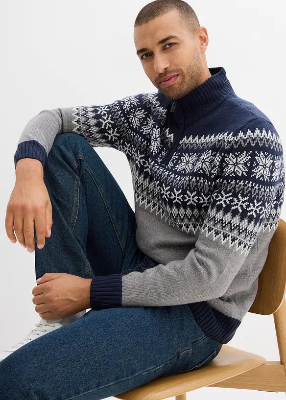 Pull norvégien à col camionneur, bonprix