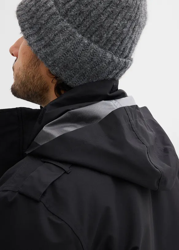 Parka technique imperméable à capuche enroulable et épaulettes, bonprix