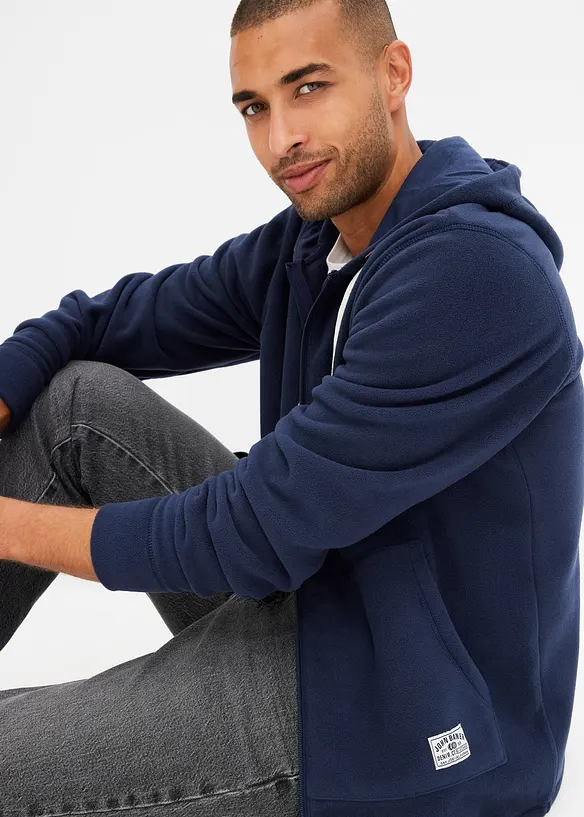 Veste polaire à capuche et poches plaquées, bonprix