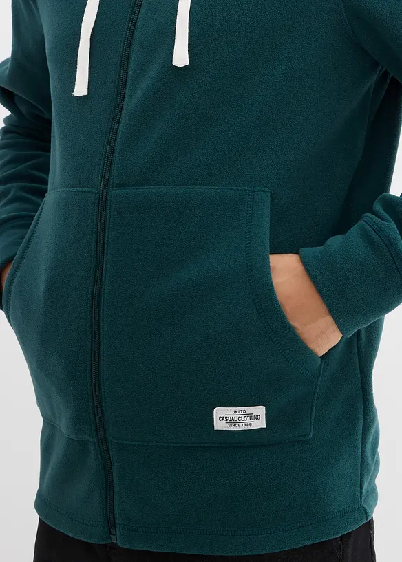 Veste polaire à capuche et poches plaquées, bonprix