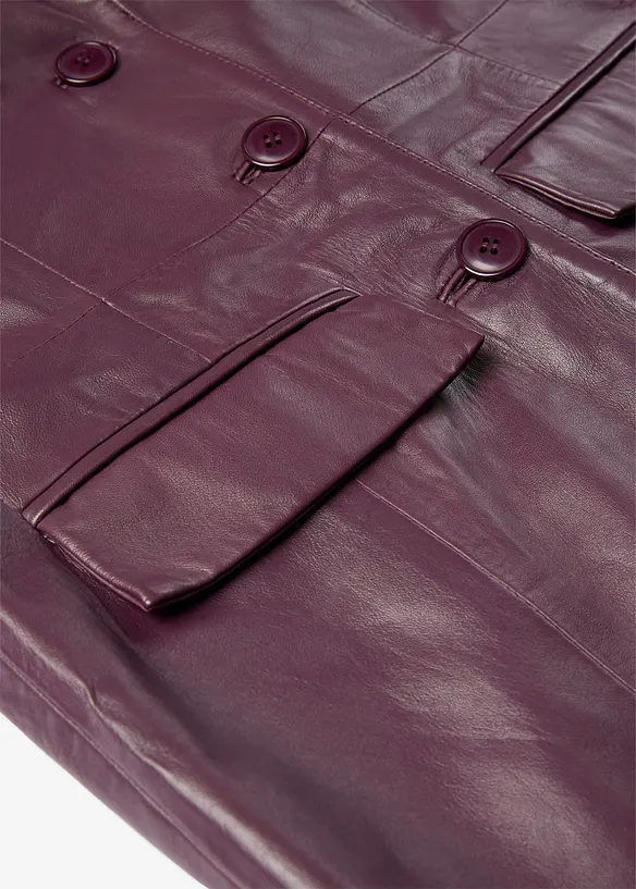 Manteau court en cuir d’agneau nappa, bonprix