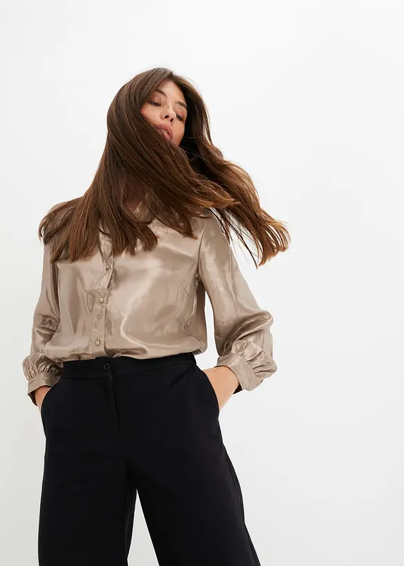 Chemisier en satin brillant, bonprix