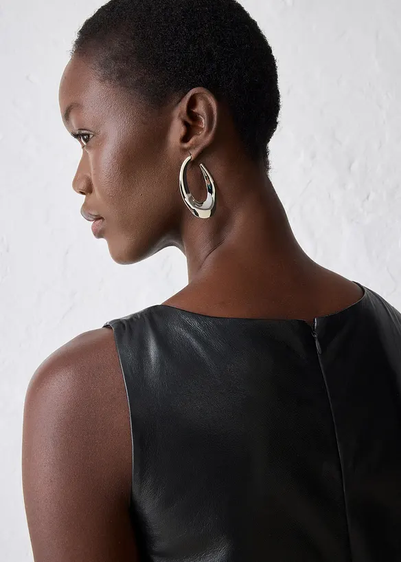 Robe en cuir d’agneau nappa, bonprix