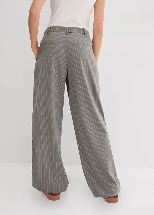 Pantalon à pinces et galon contrastant, bonprix