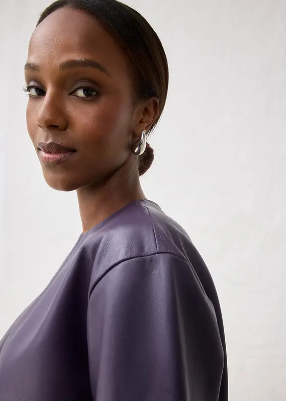 Tunique en cuir d’agneau nappa, bonprix