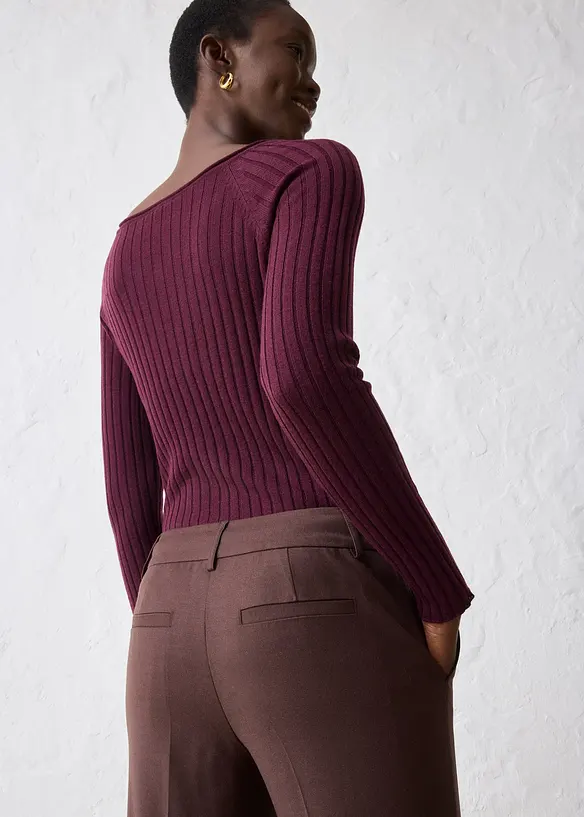 Pantalon étroit en laine mélangée, bonprix