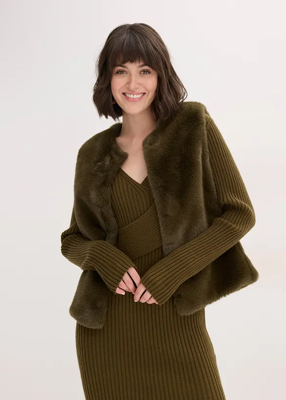 Gilet sans manches en peluche, bonprix