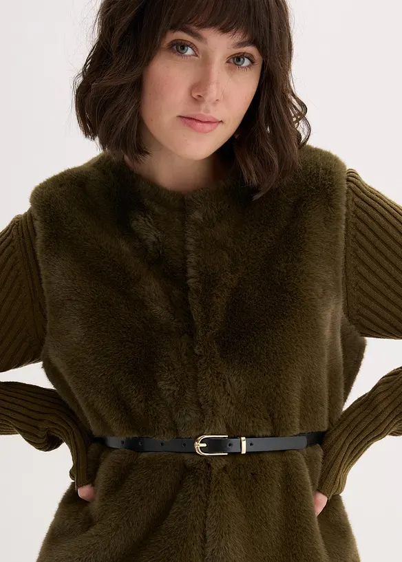 Gilet sans manches en peluche, bonprix