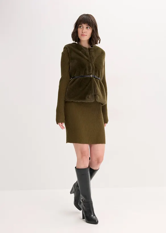 Gilet sans manches en peluche, bonprix