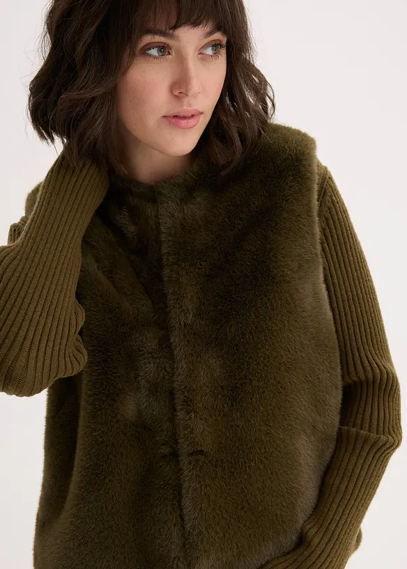 Gilet sans manches en peluche, bonprix