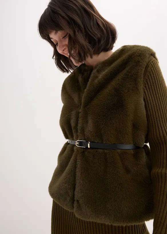 Gilet sans manches en peluche, bonprix