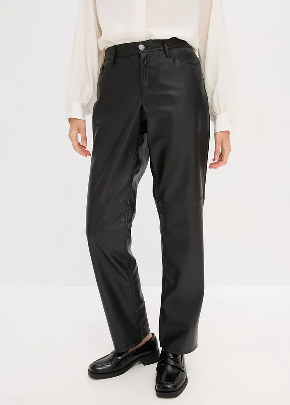 Pantalon enduit à taille élastiquée, bonprix