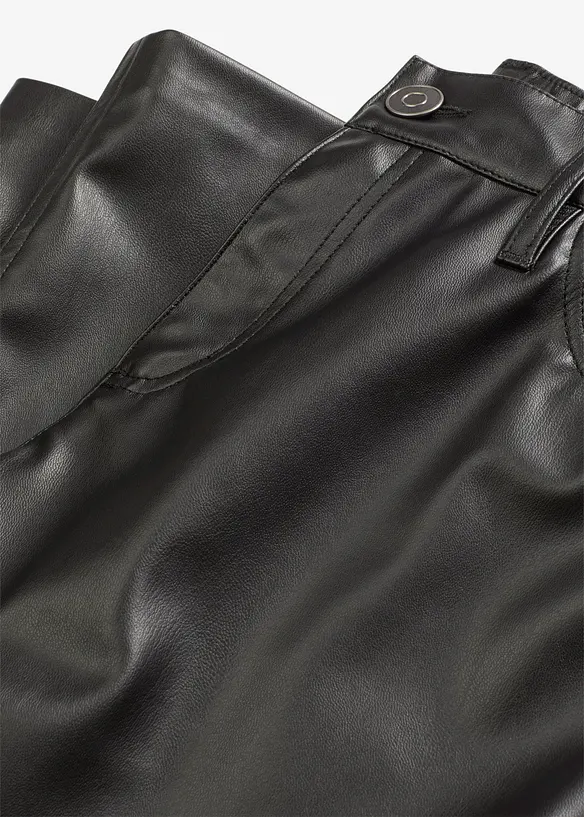 Pantalon enduit à taille élastiquée, bonprix