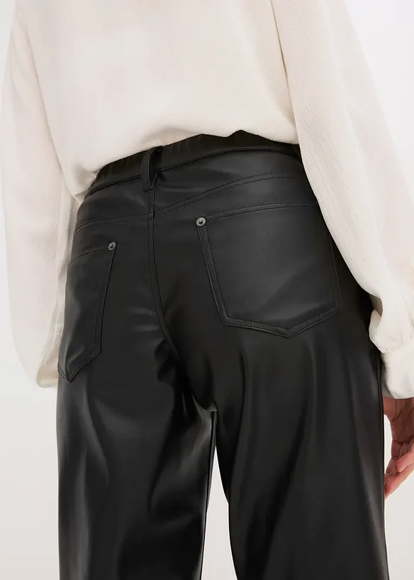 Pantalon enduit à taille élastiquée, bonprix