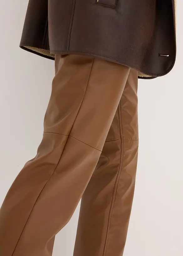 Pantalon enduit à taille élastiquée, bonprix