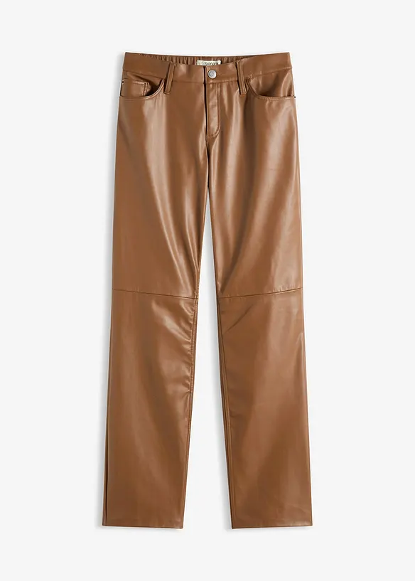 Pantalon enduit à taille élastiquée, bonprix