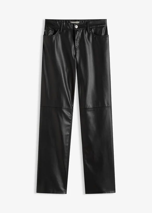 Pantalon enduit à taille élastiquée, bonprix