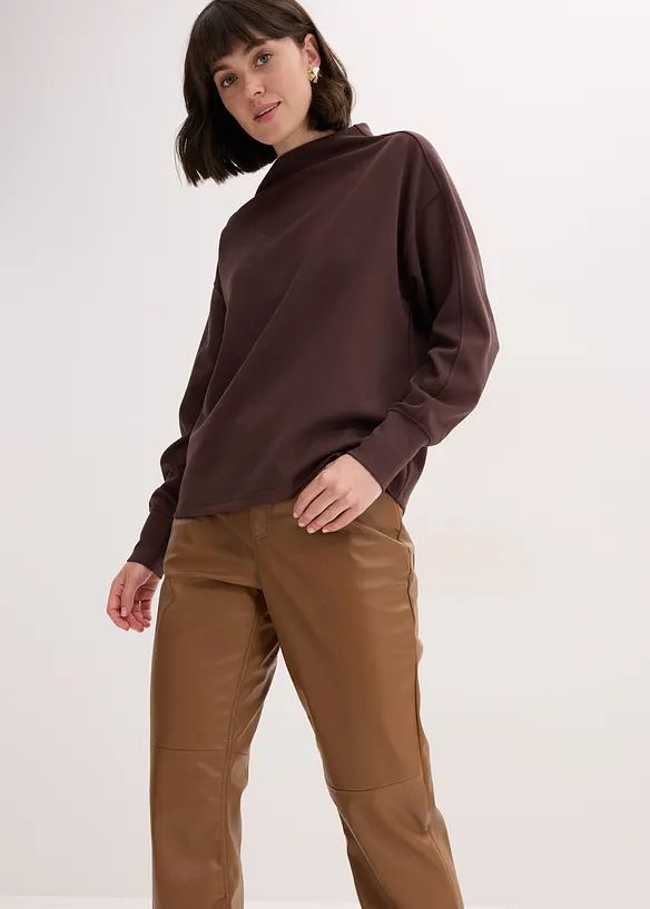 Pantalon enduit à taille élastiquée, bonprix