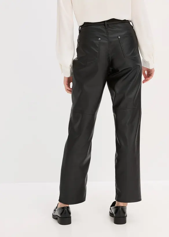 Pantalon enduit à taille élastiquée, bonprix