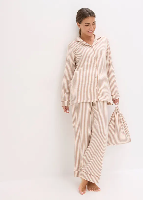 Pyjama en flanelle avec pochette cadeau, bonprix