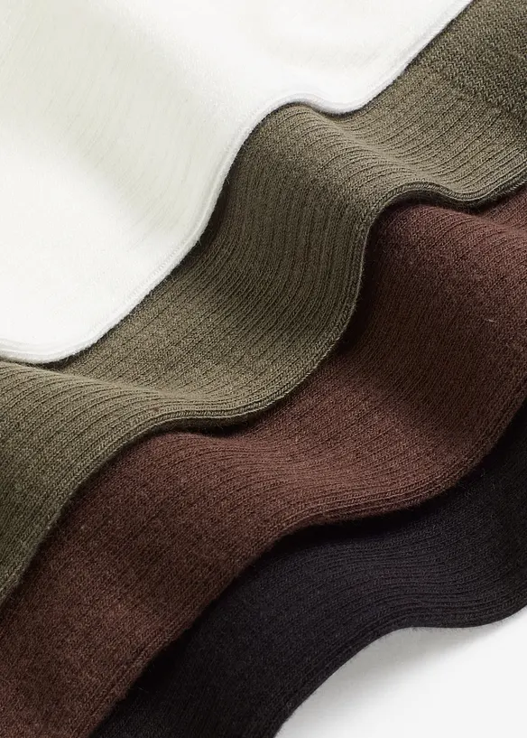 Lot de 5 paires de chaussettes côtelées, coton majoritaire, bonprix