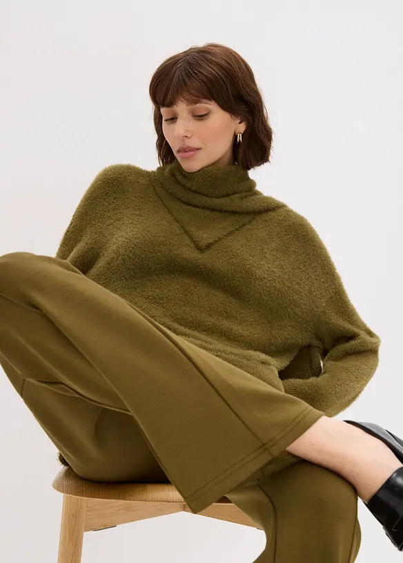 Pull oversize avec écharpe, bonprix