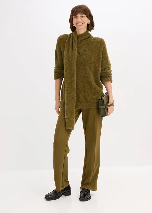 Pull oversize avec écharpe, bonprix