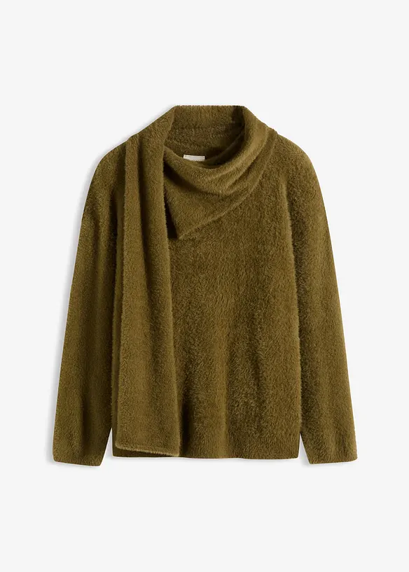 Pull oversize avec écharpe, bonprix