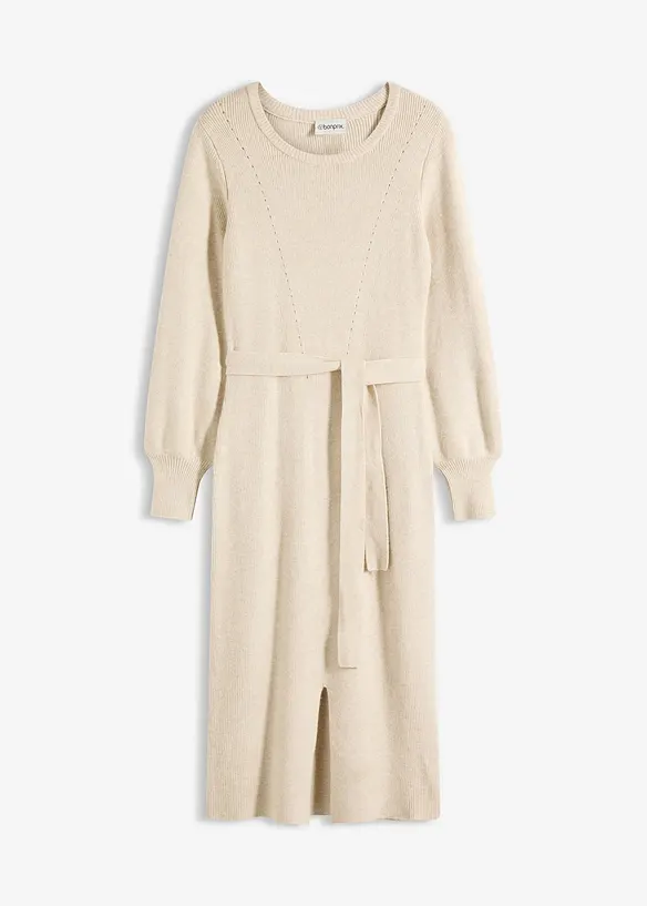 Robe pull fluide et côtelée en viscose majoritaire, bonprix