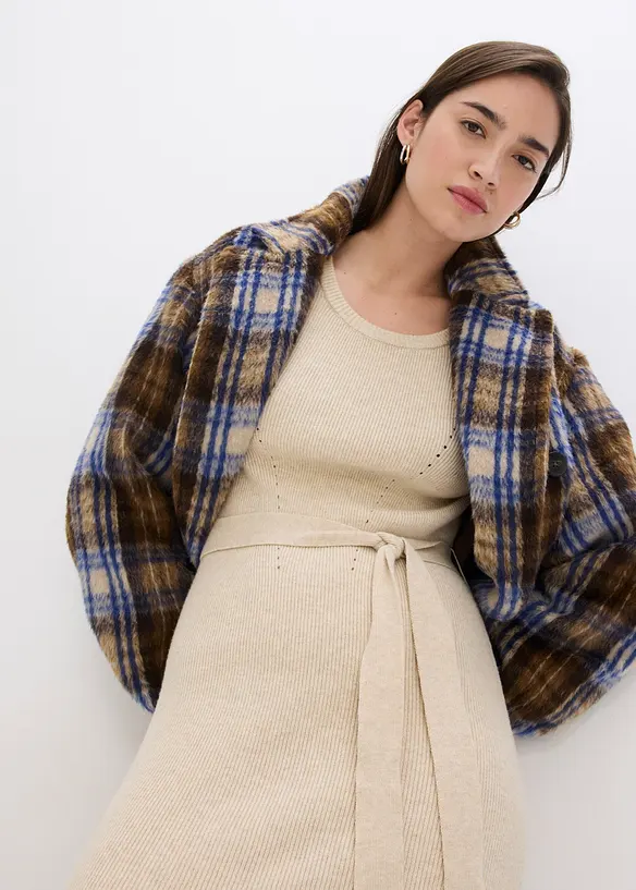 Robe pull fluide et côtelée en viscose majoritaire, bonprix