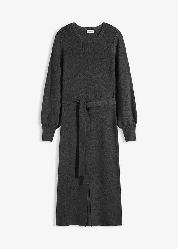 Robe pull fluide et c&ocirc;tel&eacute;e en viscose majoritaire, bonprix