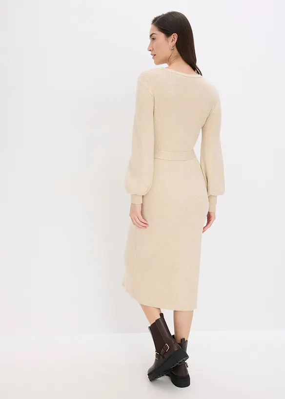 Robe pull fluide et côtelée en viscose majoritaire, bonprix