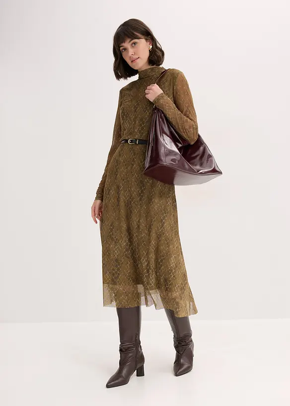 Robe midi en mesh, bonprix