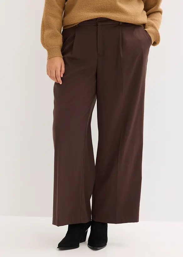 Pantalon large &agrave; pinces, bonprix
