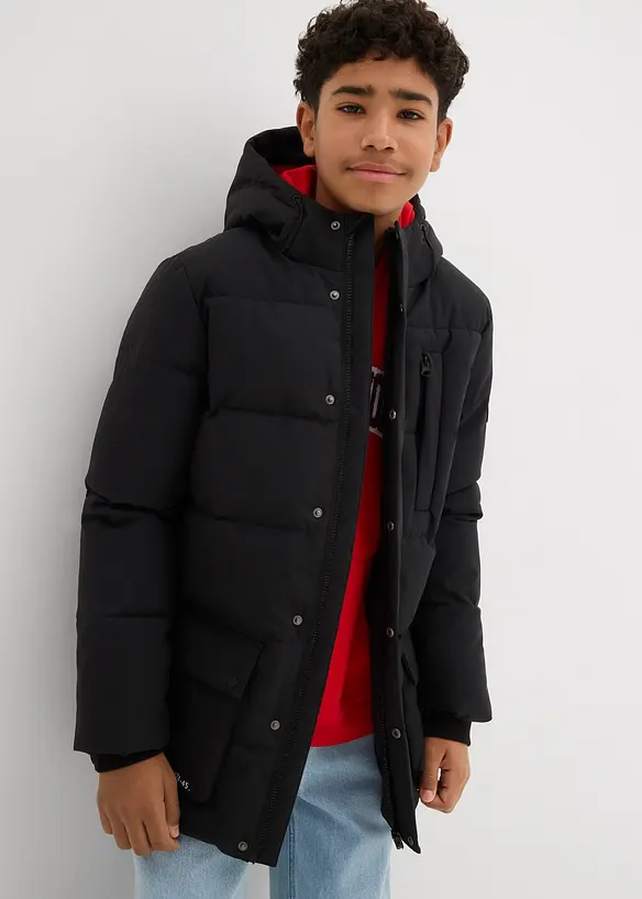 Parka matelassée à capuche et détails sportifs, bonprix