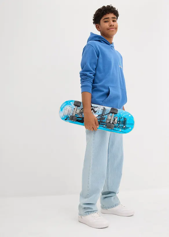 Sweat à capuche 100% coton, imprimé dos, bonprix