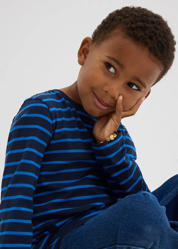 Lot de 3 T-shirts manches longues coton, bonprix