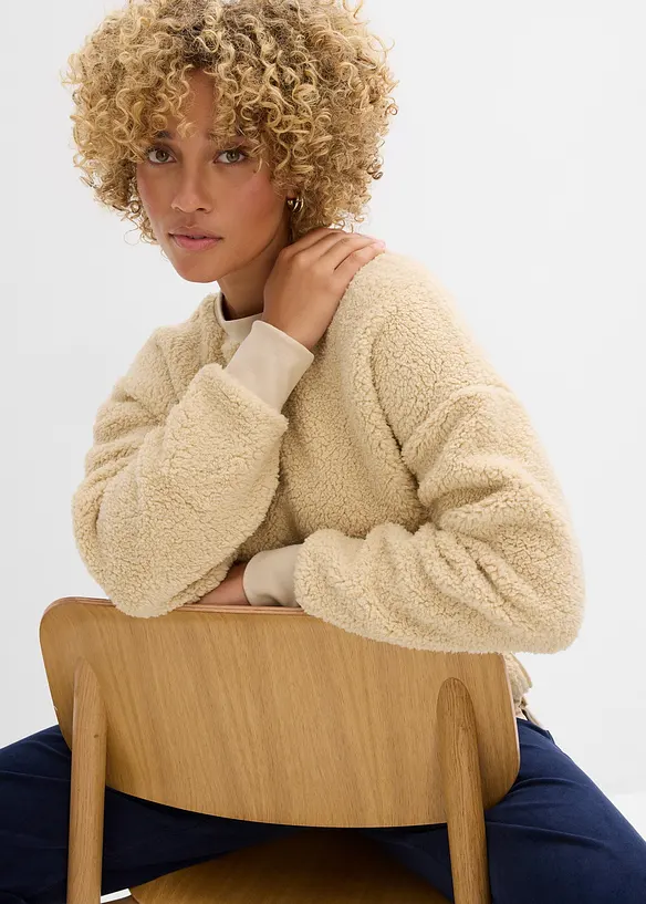 Pull en maille sherpa, bonprix