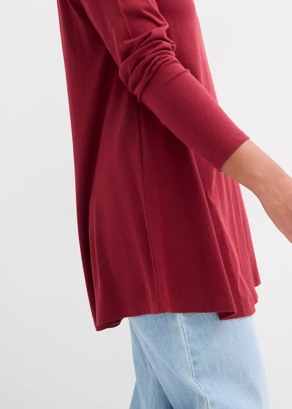 T-shirt manches longues en coton et viscose, bonprix