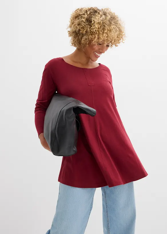 T-shirt manches longues en coton et viscose, bonprix