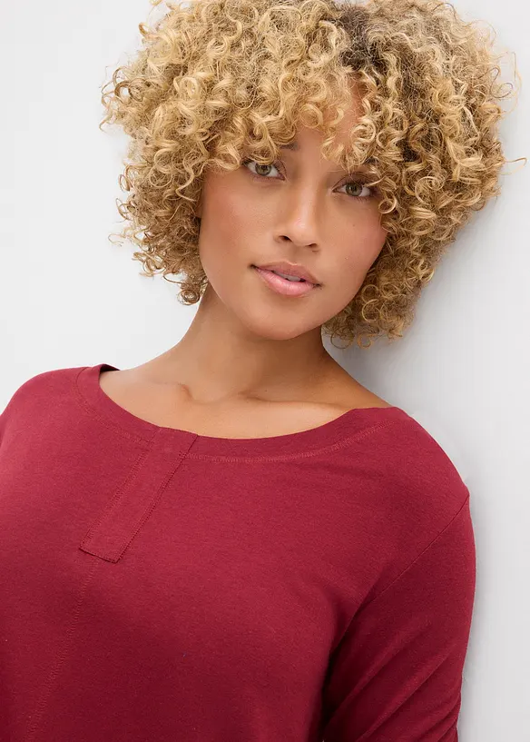 T-shirt manches longues en coton et viscose, bonprix