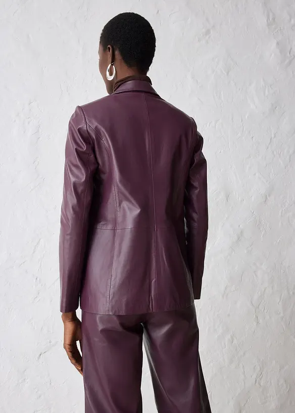 Blazer en cuir d’agneau nappa, bonprix