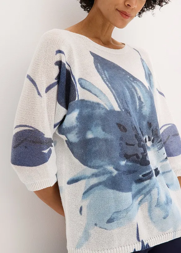 Pull à imprimé floral, bonprix