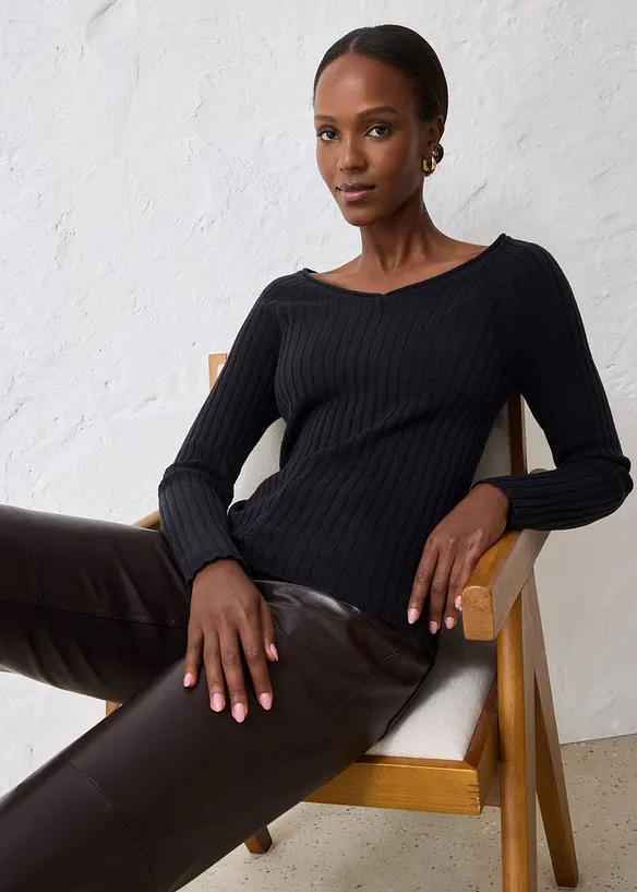 Pull en fine maille de laine mérinos, bonprix