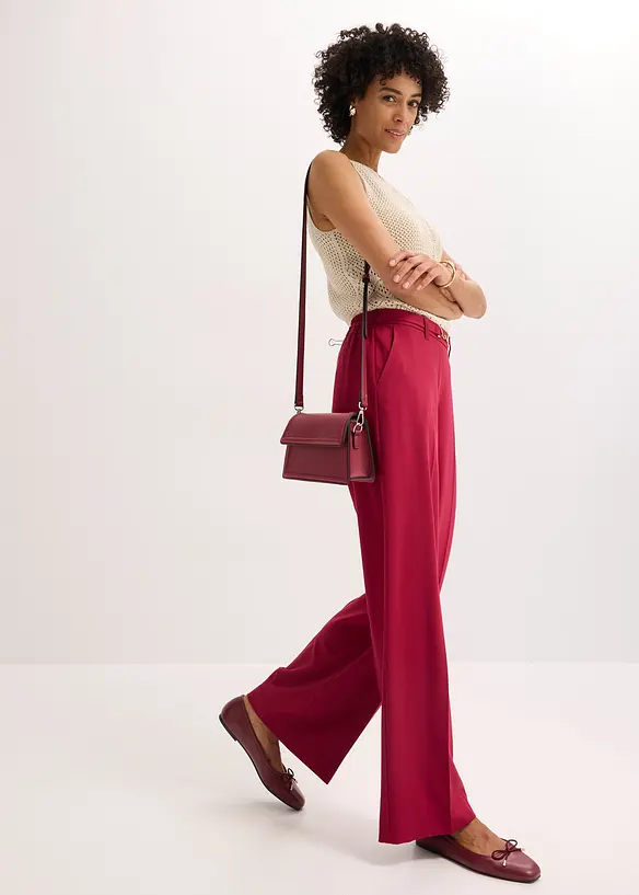 Pantalon large avec ceinture décorative, bonprix