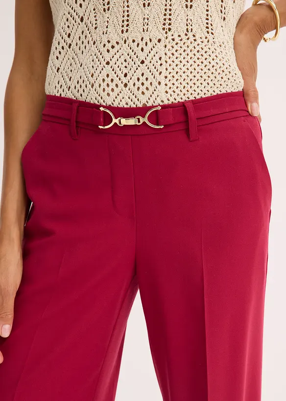 Pantalon large avec ceinture décorative, bonprix
