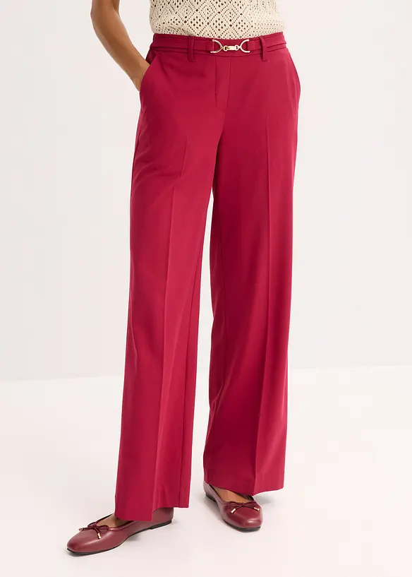 Pantalon large avec ceinture décorative, bonprix