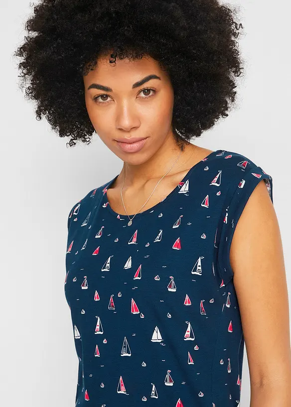 Robe en jersey imprimé à manches papillon, bonprix