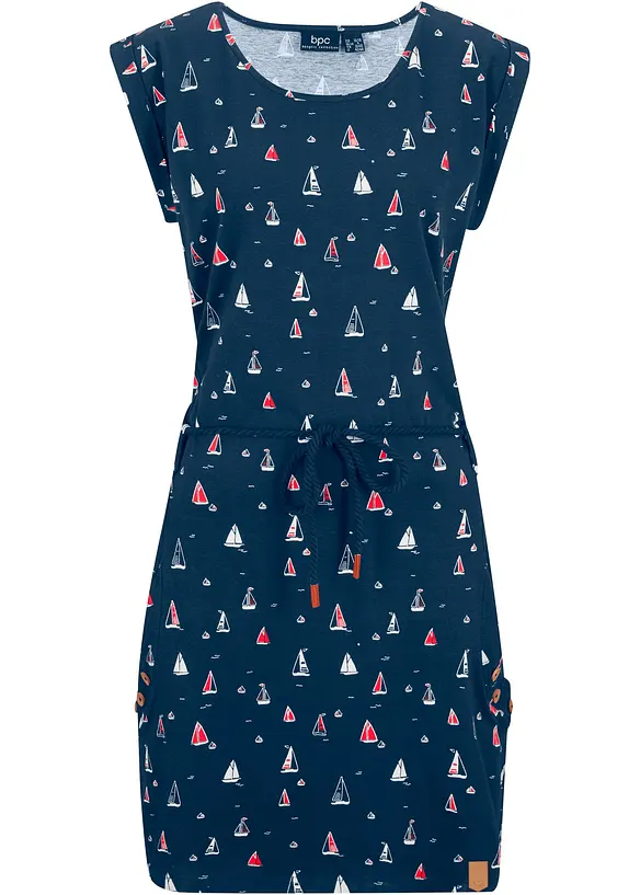 Robe en jersey imprimé à manches papillon, bonprix